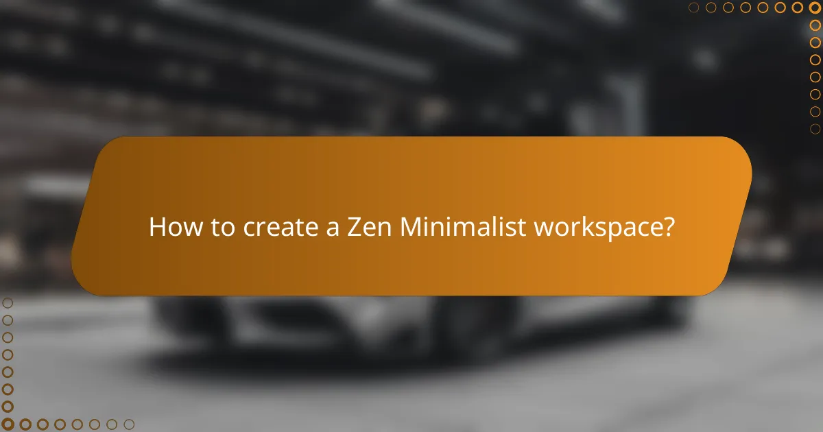 How to create a Zen Minimalist workspace?