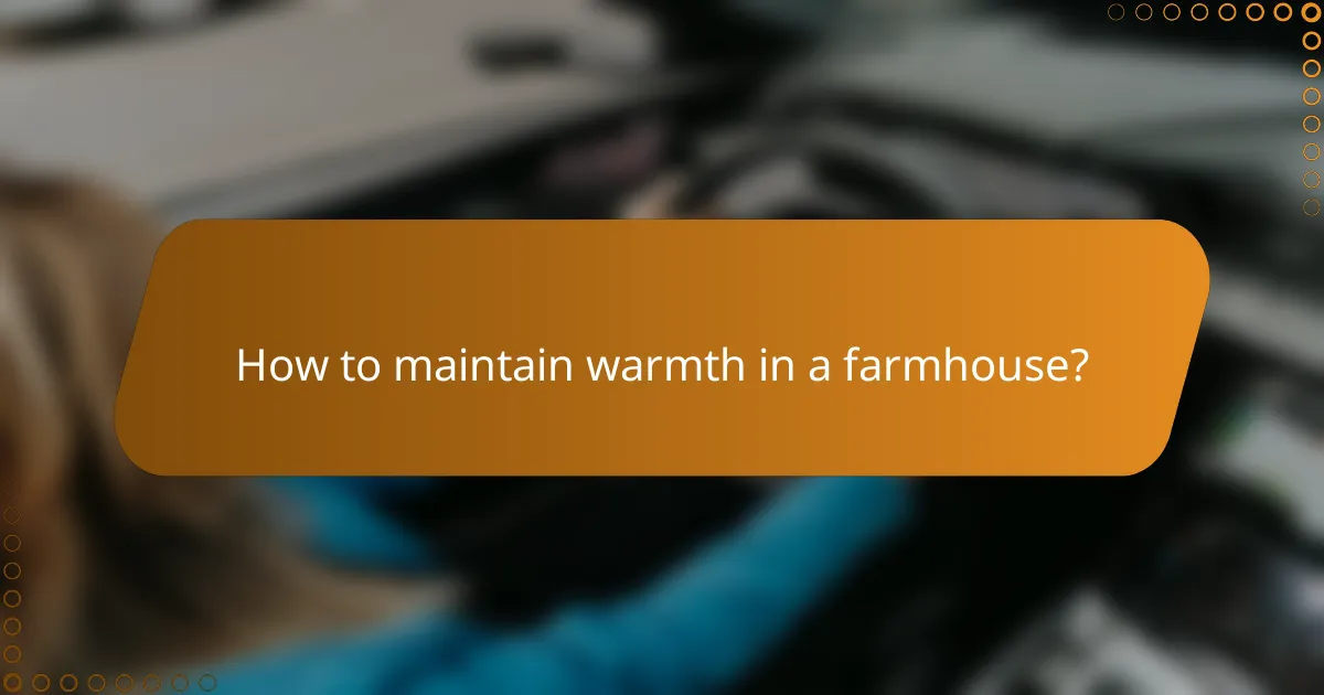 How to maintain warmth in a farmhouse?